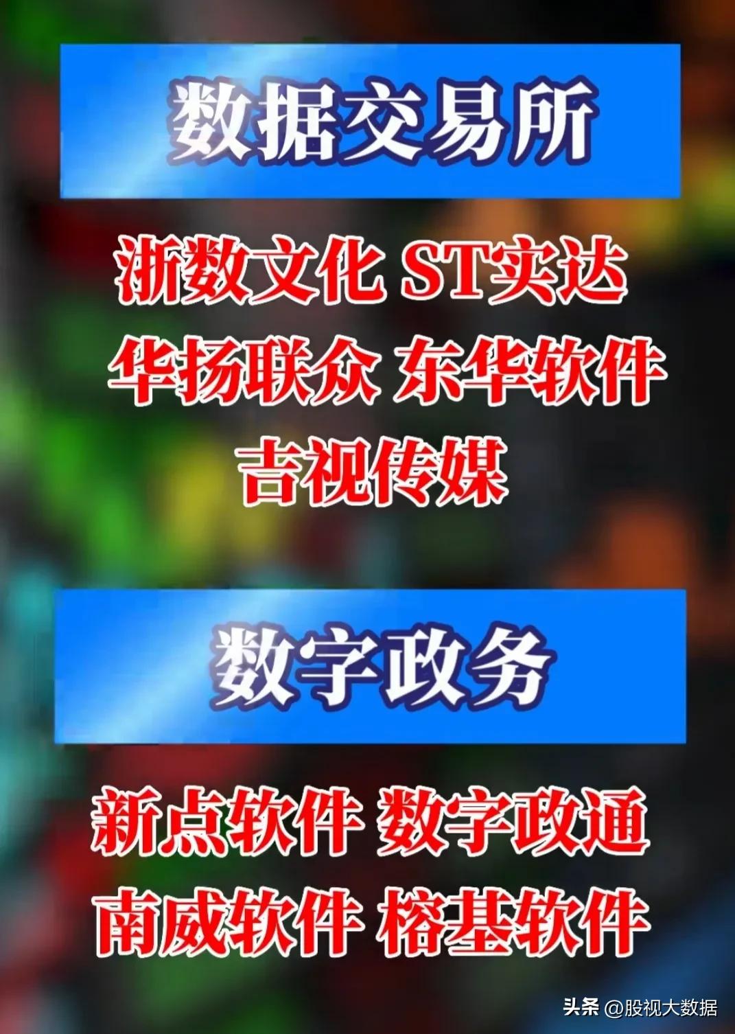 数据要素概念龙头股一览表,数据要素龙头