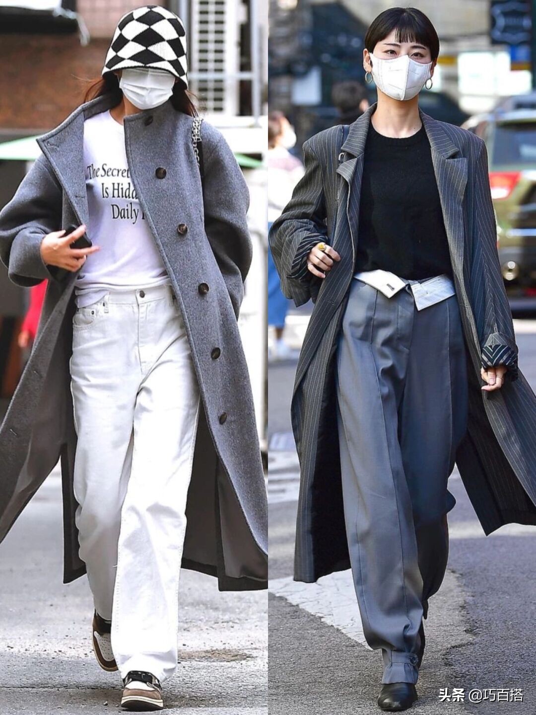 韩国女生街头风穿搭,韩系潮流穿搭女学生