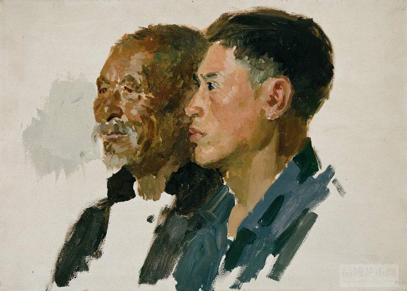 我国现代画家王式廓的油画素描稿,王式廓井冈山会师油画创作背景