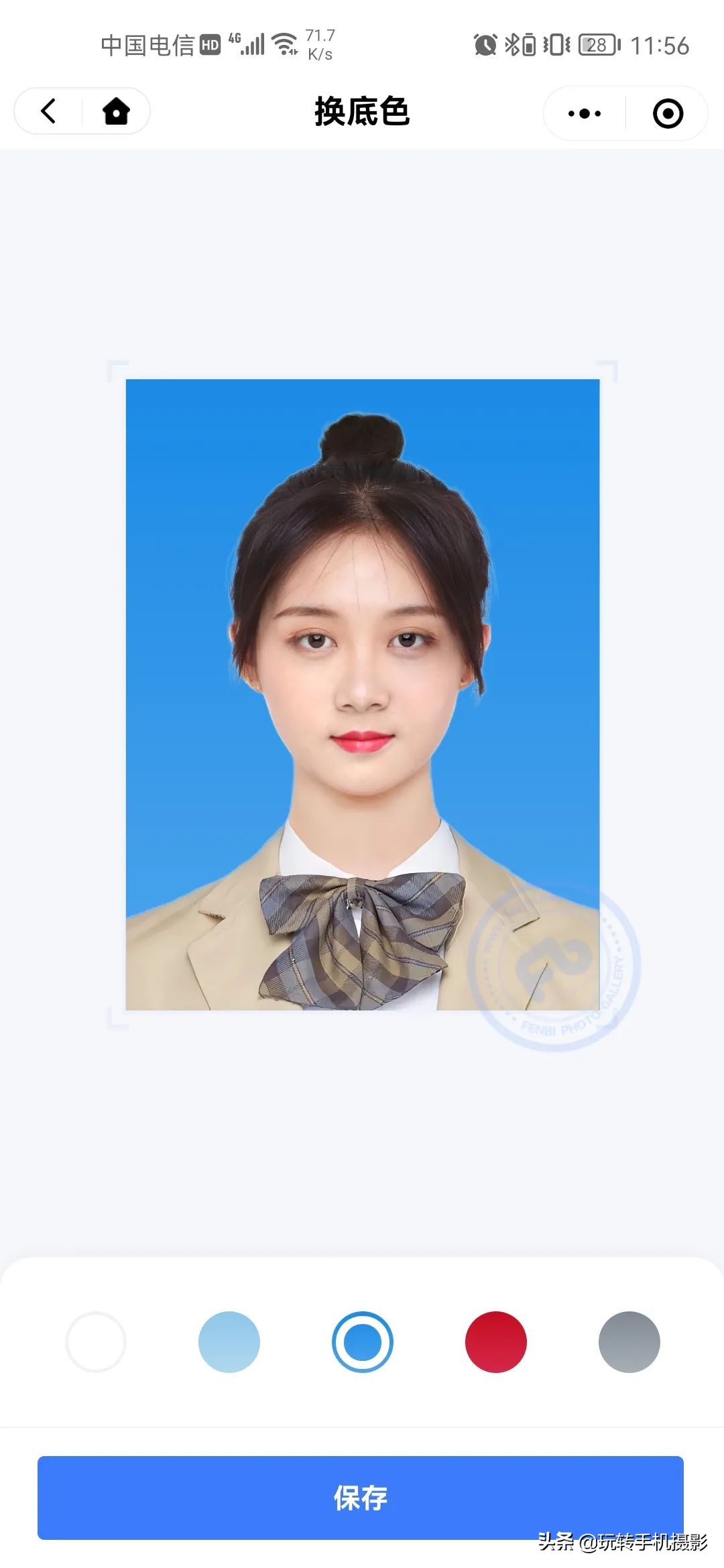 手机上美图秀秀如何换证件照底色,手机照片换底色最简单方法