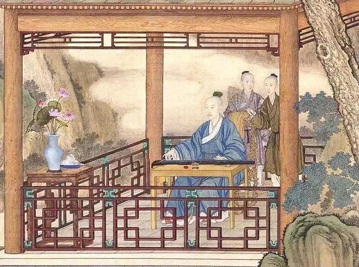 古代躺椅古画,古画之圆鼓凳