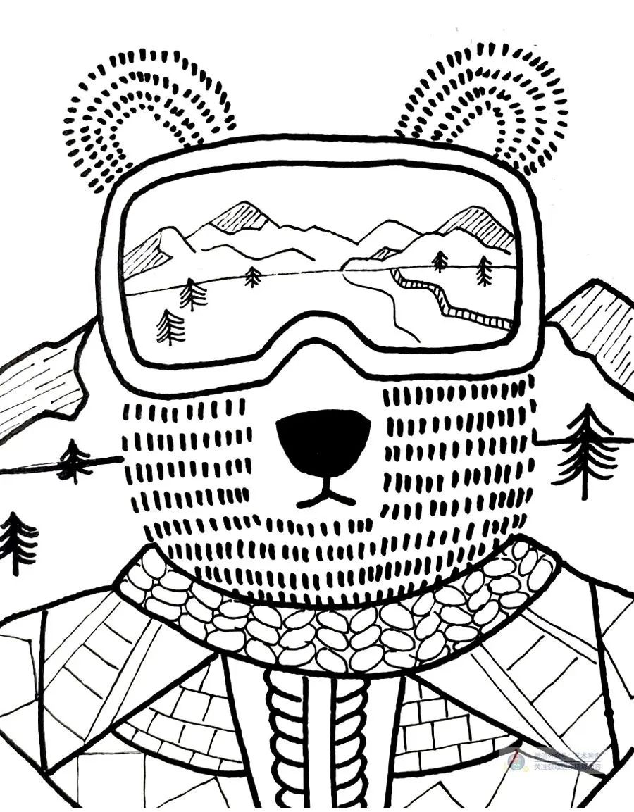 北极熊怎么画简单又好看三年级,北极熊的画法儿童画