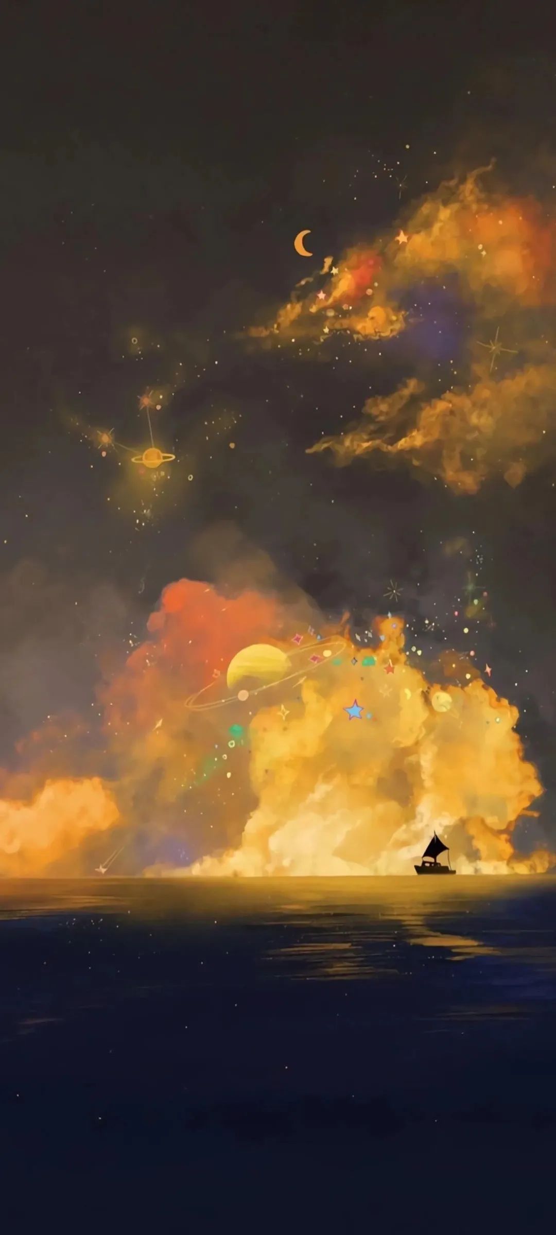 简单好看的水彩笔壁纸,好看清新的蓝色壁纸