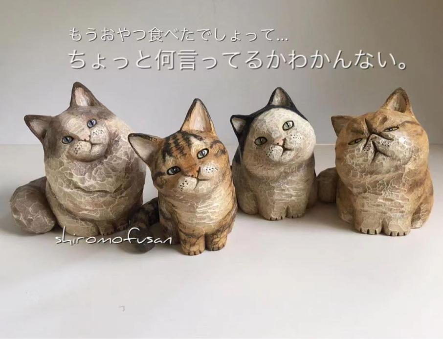 日本艺术家木雕猫,日本木雕艺术家猫