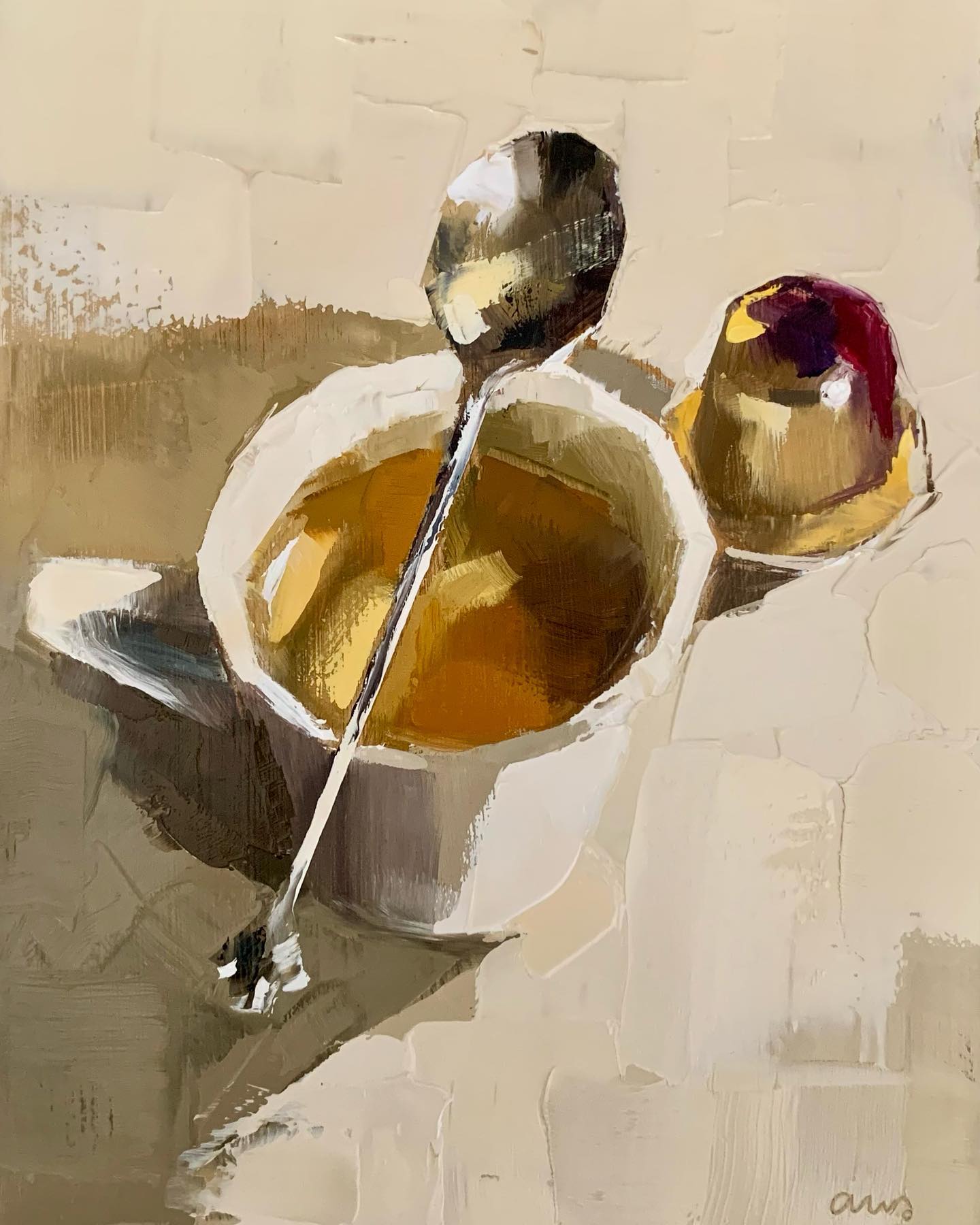 大色块静物油画,油画静物花卉色块