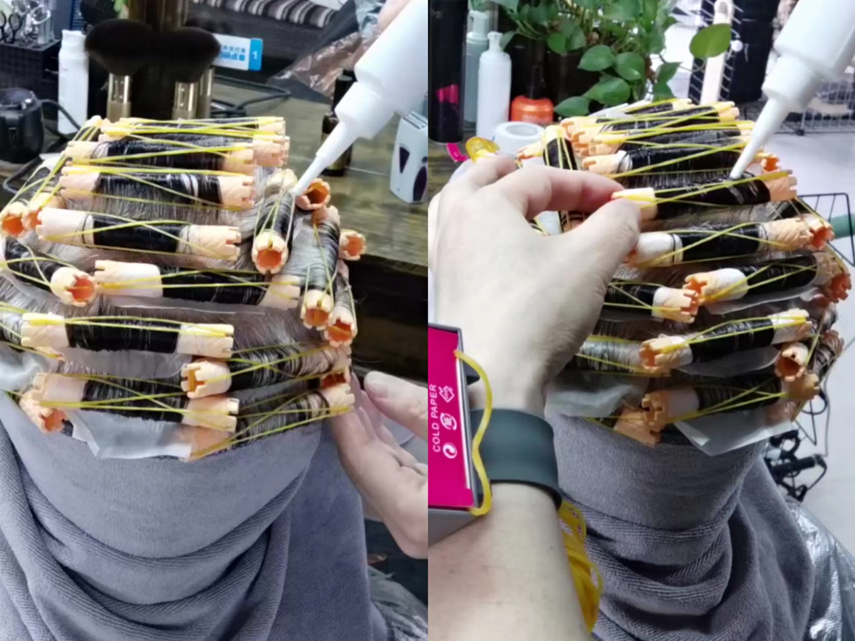 老年人白发烫什么发型好,老人冷烫满头卷短发发型