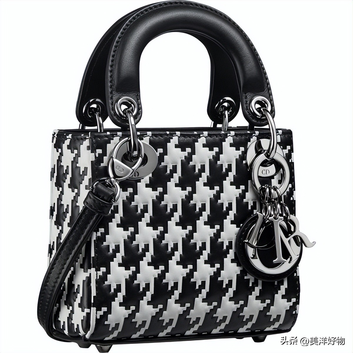 dior千鸟格单肩包,dior托特包千鸟