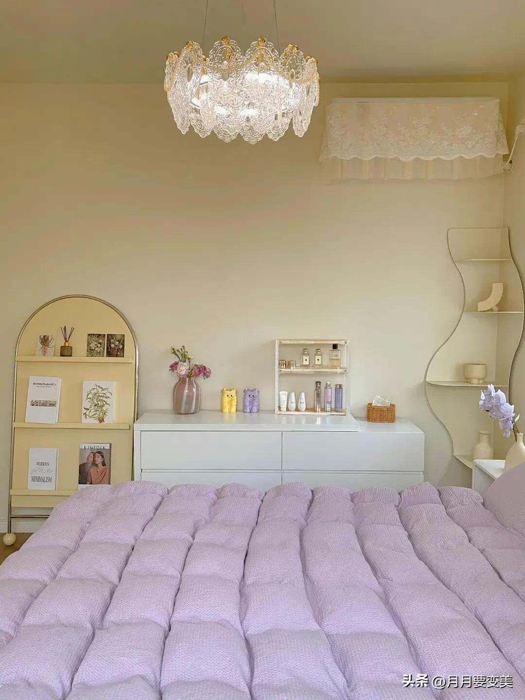 紫色卧室装修效果,卧室粉紫系装修