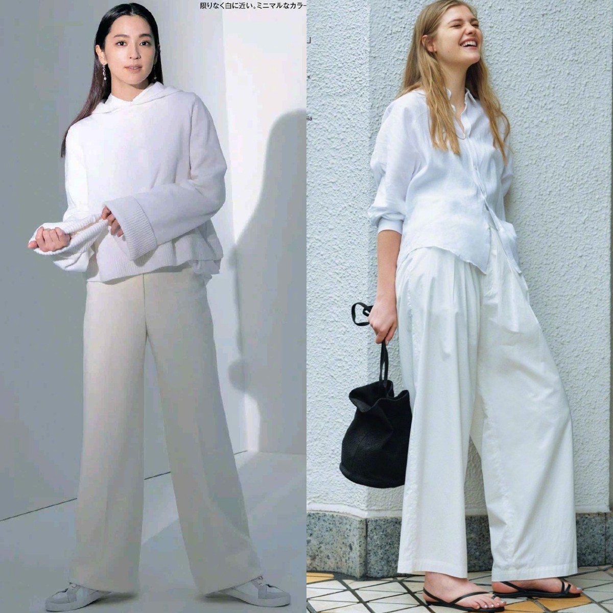 冬季米白色的裤子最佳搭配,白色裤子搭配任何颜色都好看