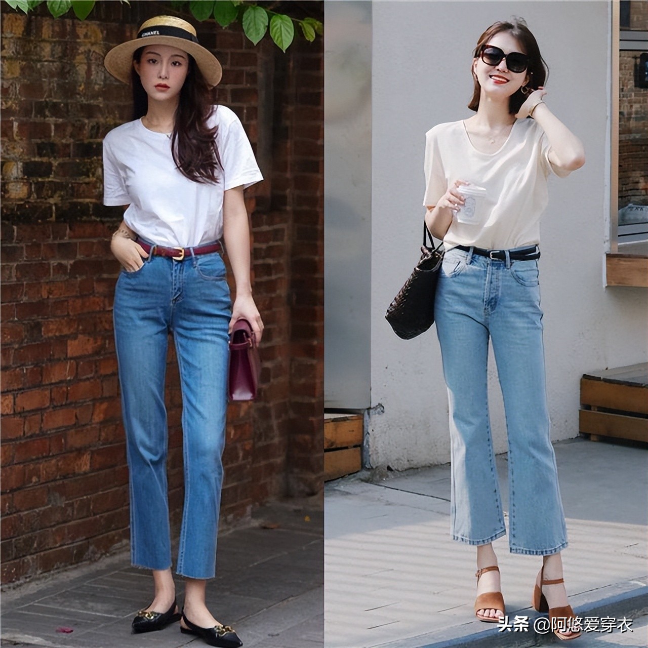 九分裤牛仔阔腿裤秋冬,显瘦阔腿裤推荐冬季九分裤