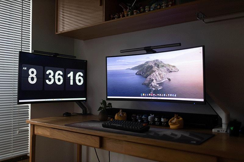 23.8英寸显示器桌面效果,桌面1.3米扩展显示器