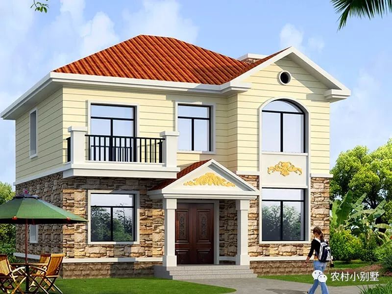 农村自建别墅带柴火灶设计,农村带堂屋柴火灶三层别墅实拍图