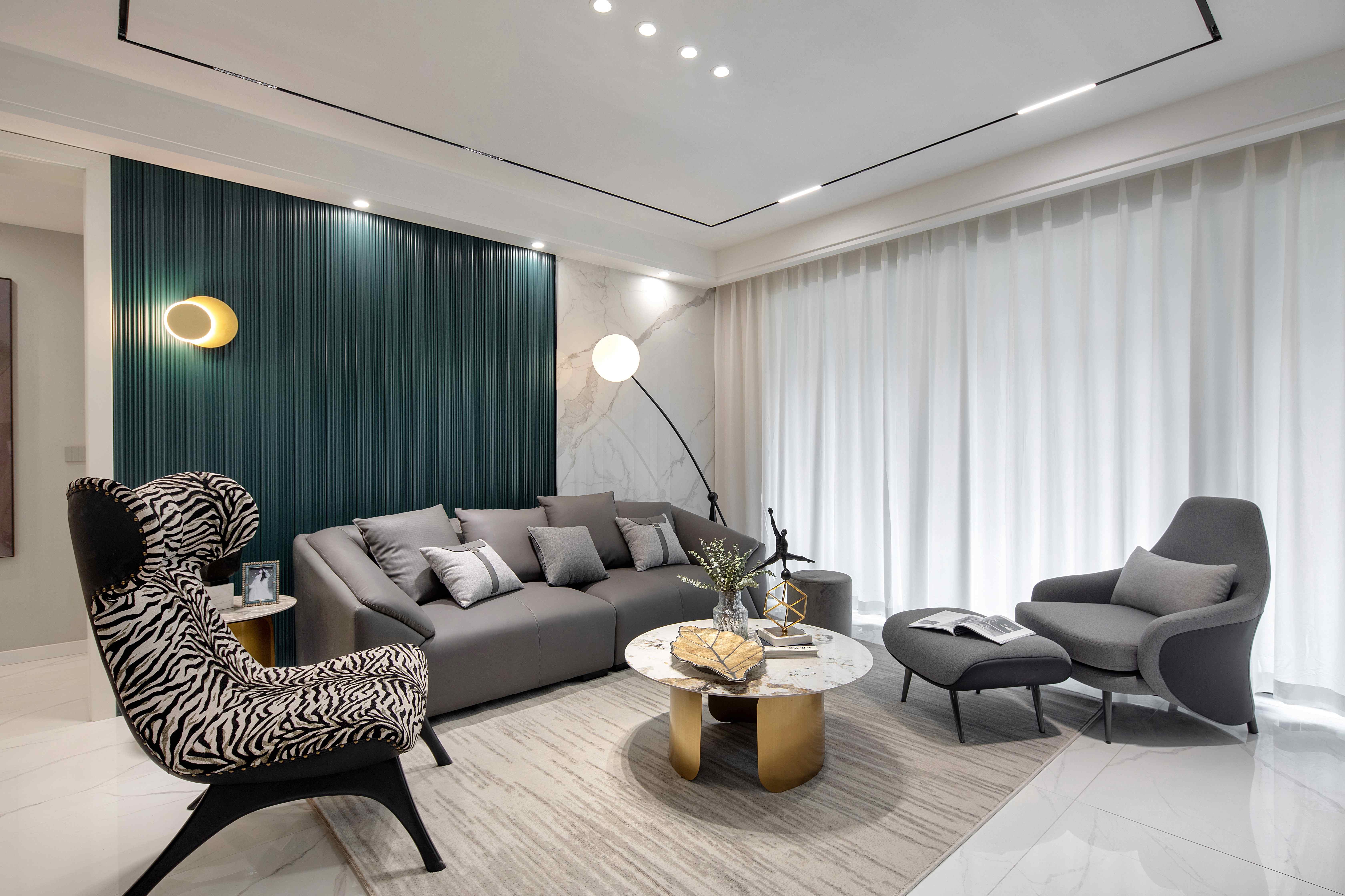 横厅漂亮隔断设计效果图,大横厅阳台客厅一体设计