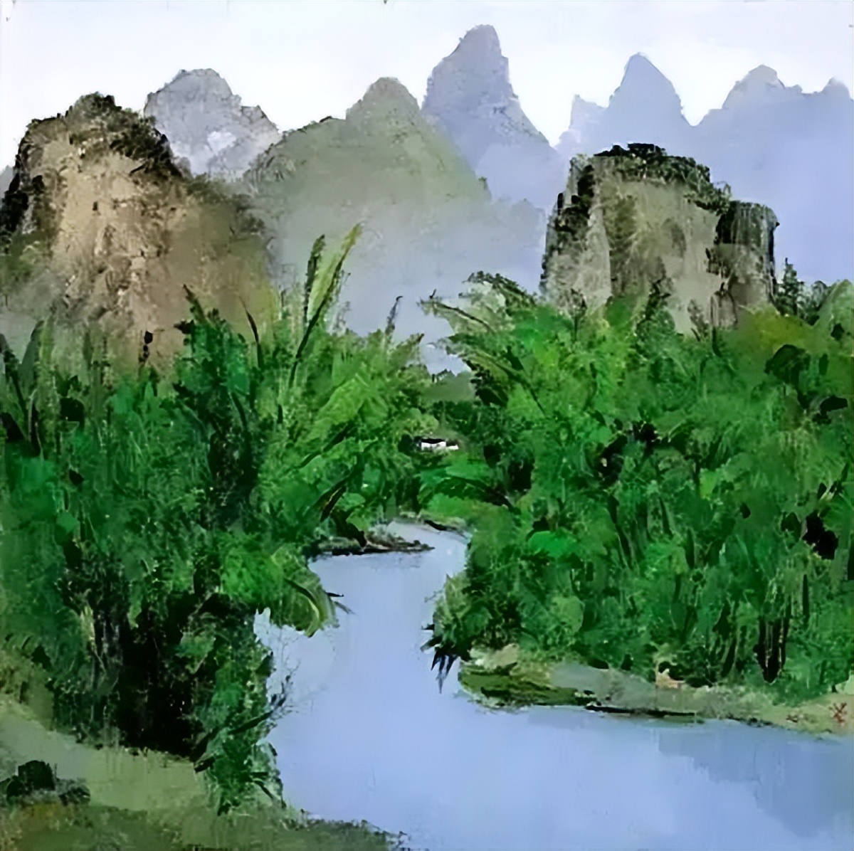 画画难画,吴冠中的竹画作品欣赏