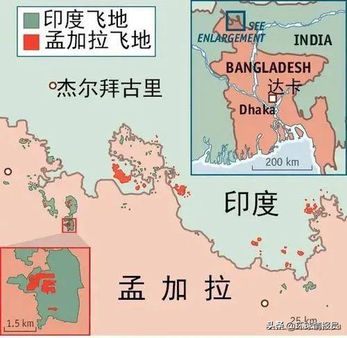 孟加拉国跟印度的飞地,印度与孟加拉国的飞地