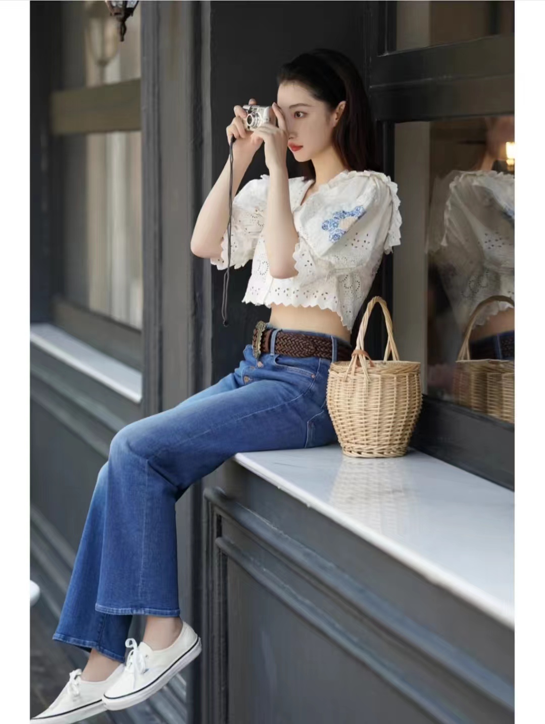 短肥上衣怎么搭配下装图片,宽松秋季款短上衣如何搭下装