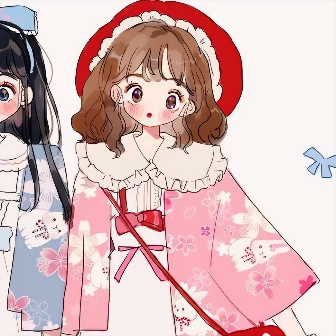 闺蜜头像加情侣头像同时用,一半闺蜜头像一半情侣头像