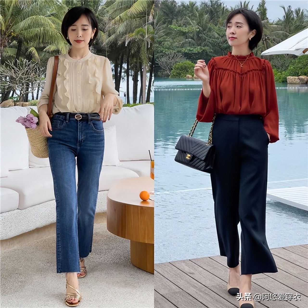 九分裤牛仔阔腿裤秋冬,显瘦阔腿裤推荐冬季九分裤