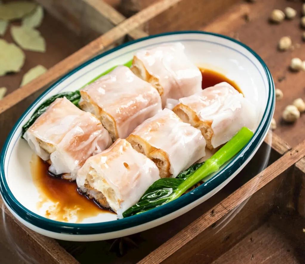 广东人吃肠粉的美食记录,广东人早餐必吃的肠粉