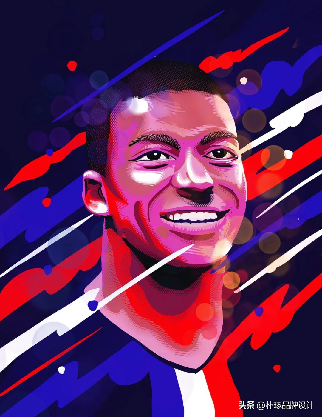 足球插画人物图片,足球运动员海报手绘简单一点