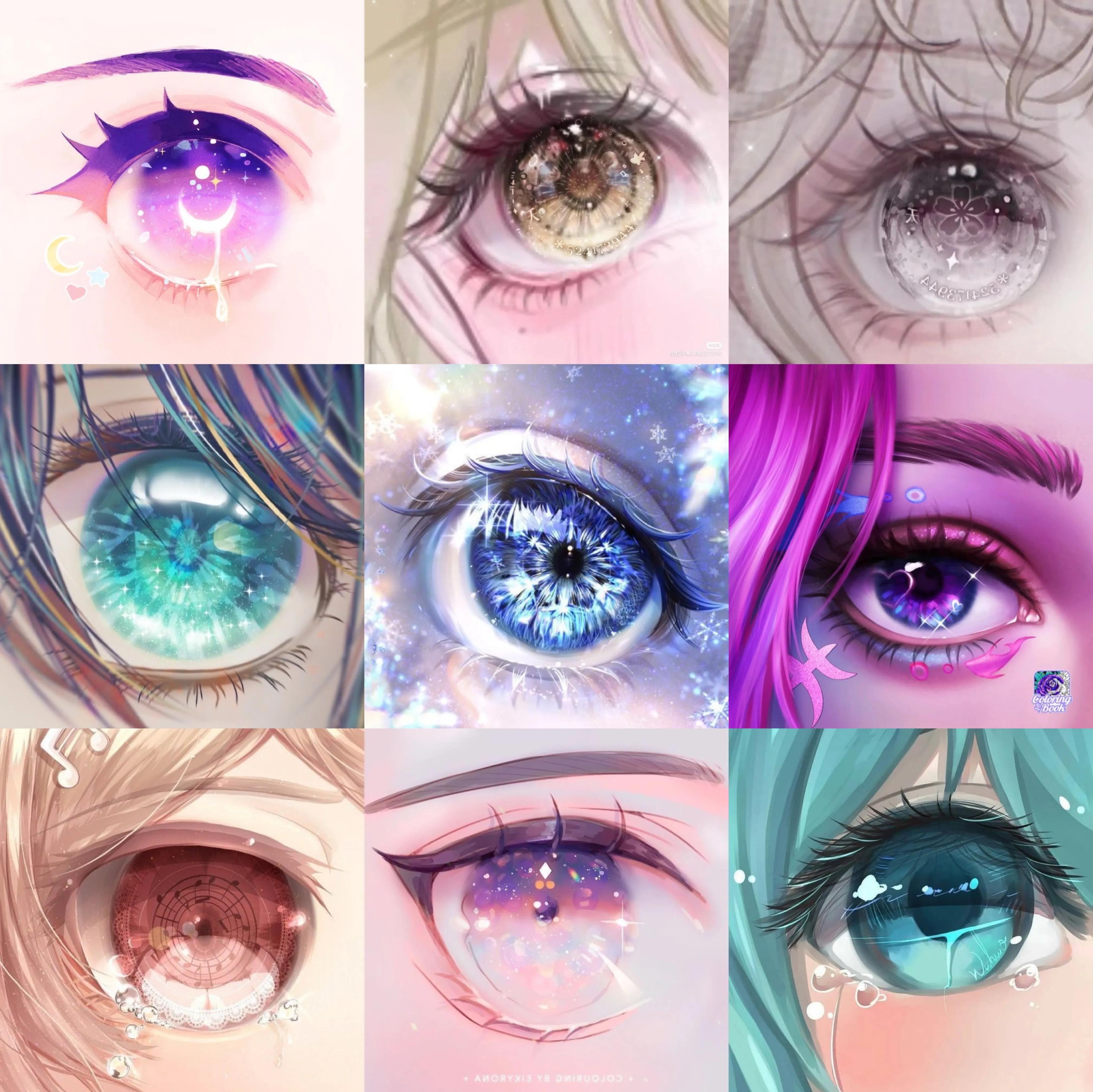 插画眼睛上色,眼睛的画法二次元手绘教程