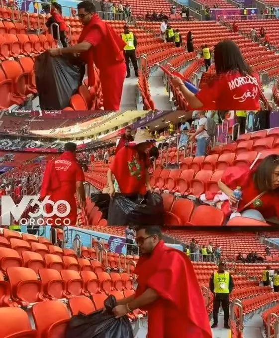 日本球迷在世界杯打扫看台获盛赞,日本球迷赛后反应