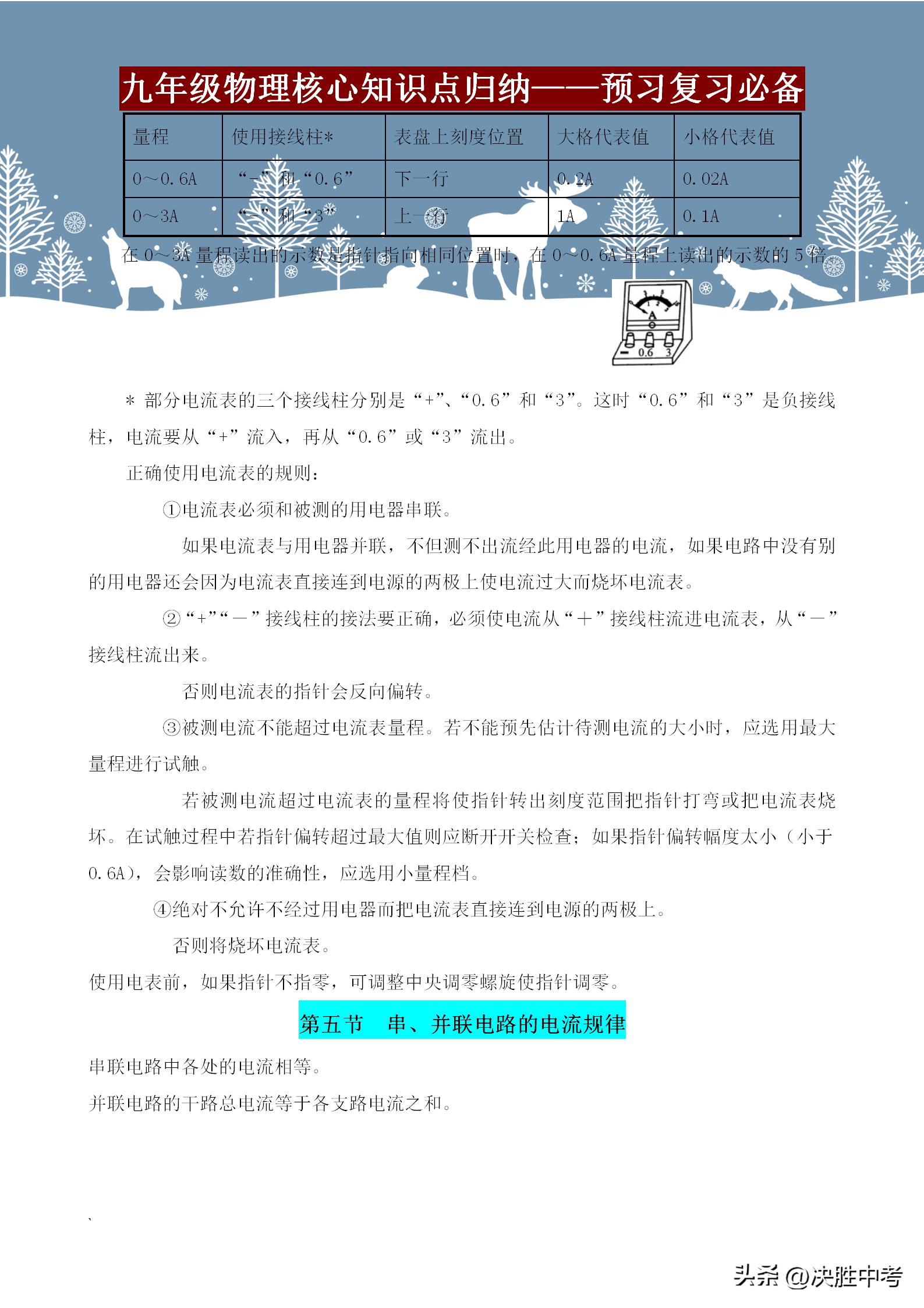 九年级物理核心知识点归纳，不管是预习，还是复习，都要紧抓它！