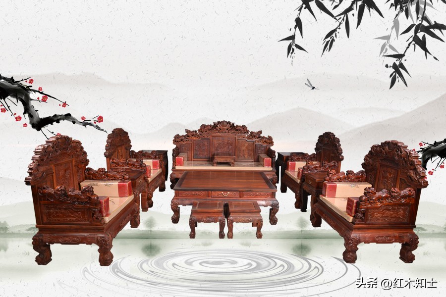 老挝大红酸枝独板沙发价格,老挝大红酸枝战国沙发价格