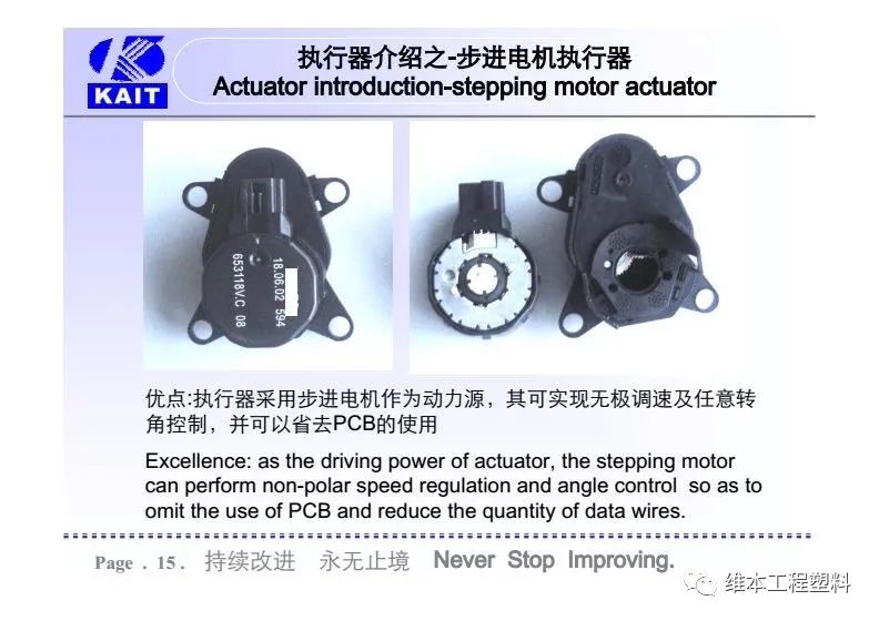 耐磨静音齿轮和材料，在汽车空调风门执行器减速齿轮箱上的应用