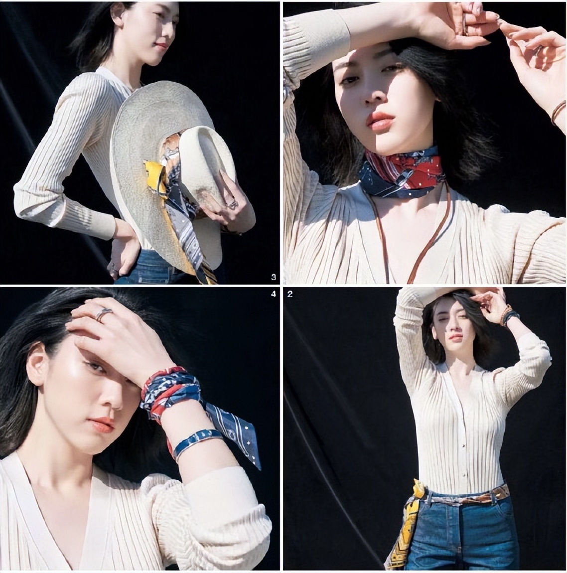 春天系“丝巾”，凭什么好看？这2个精髓，优雅女人如获至宝