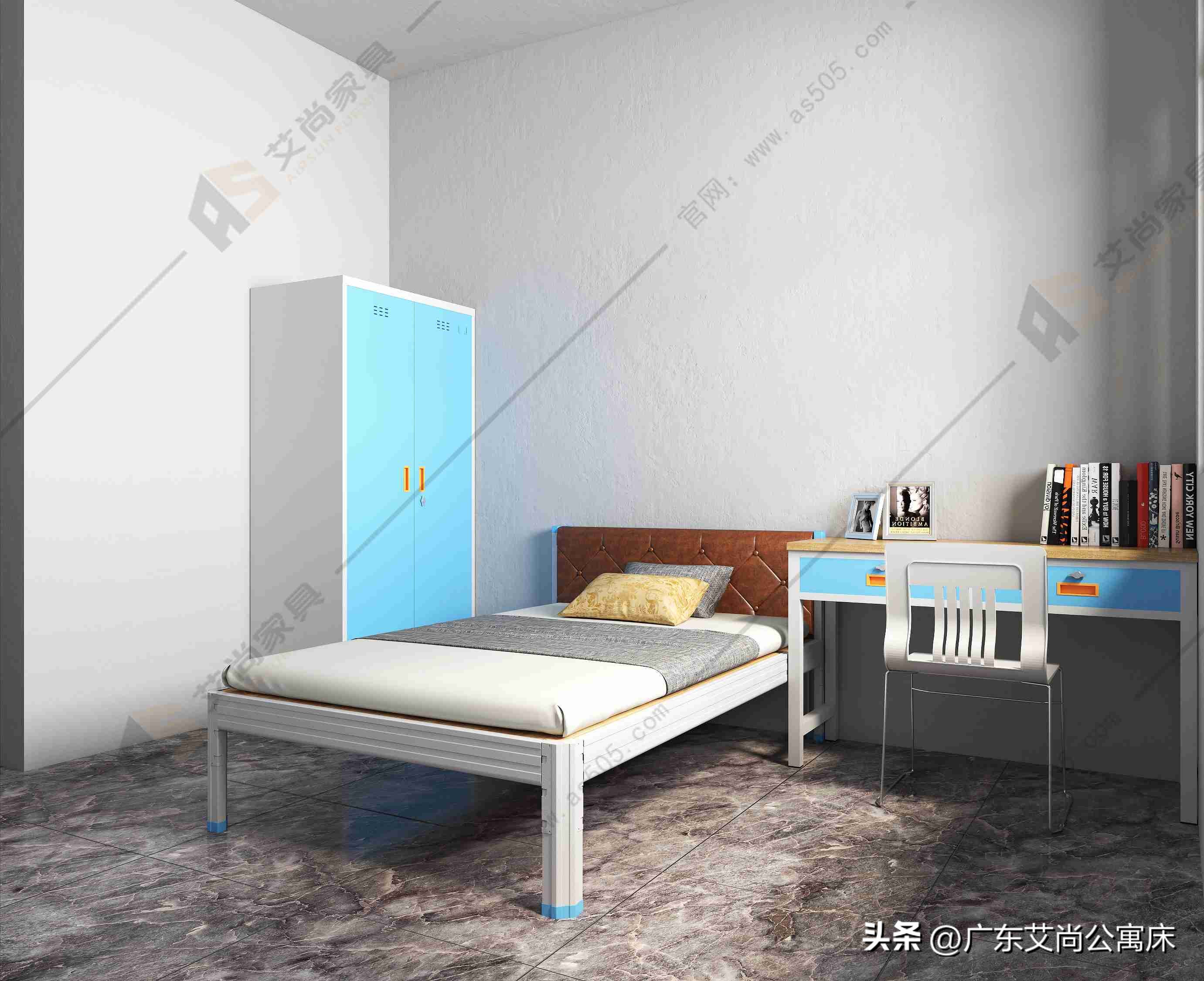 小型卧室悬空铁架床简约设计,小户型铁架阁楼床