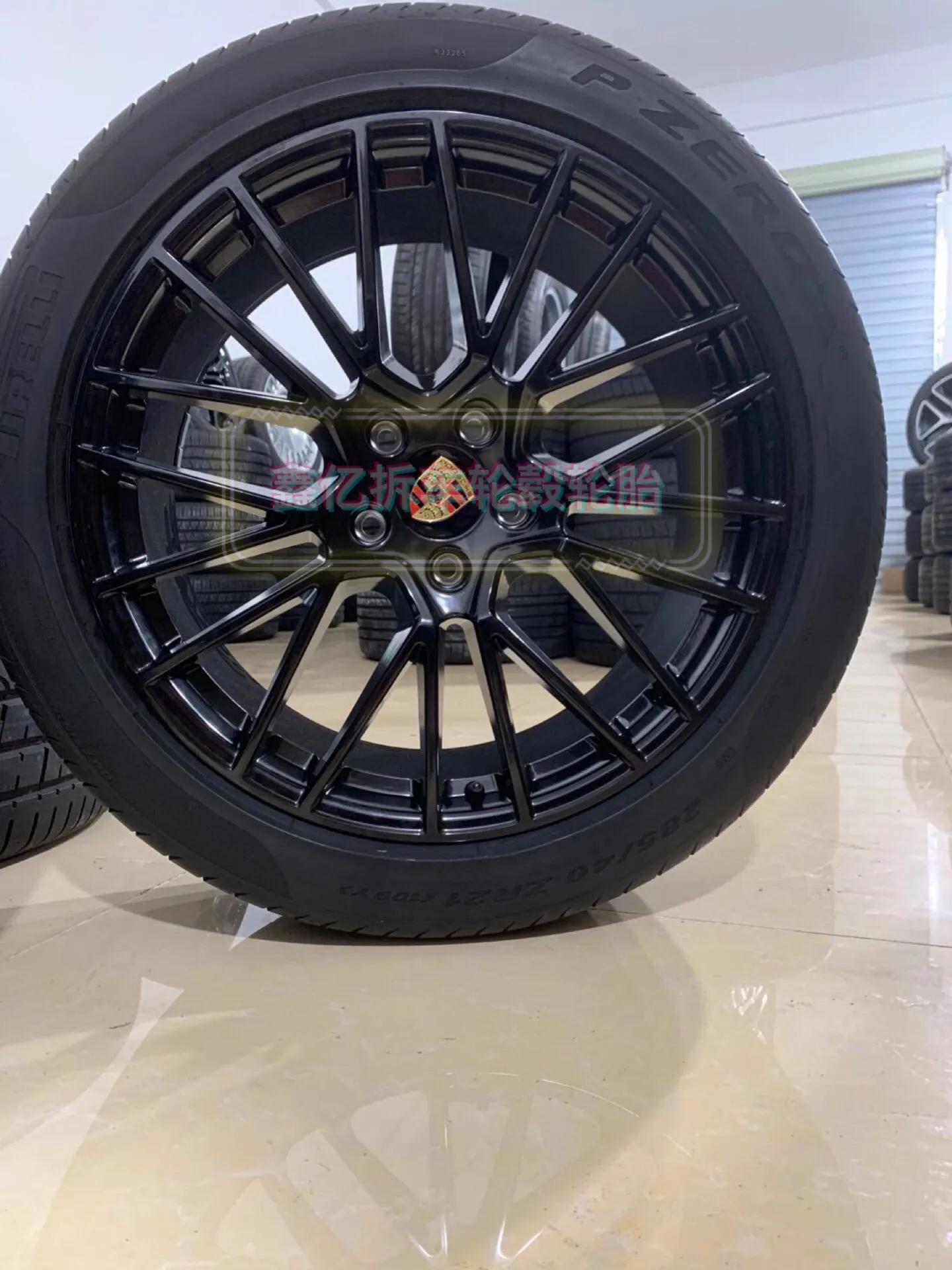 保时捷卡宴鸟巢轮毂拆车件,保时捷卡宴21寸鸟巢轮毂轮胎