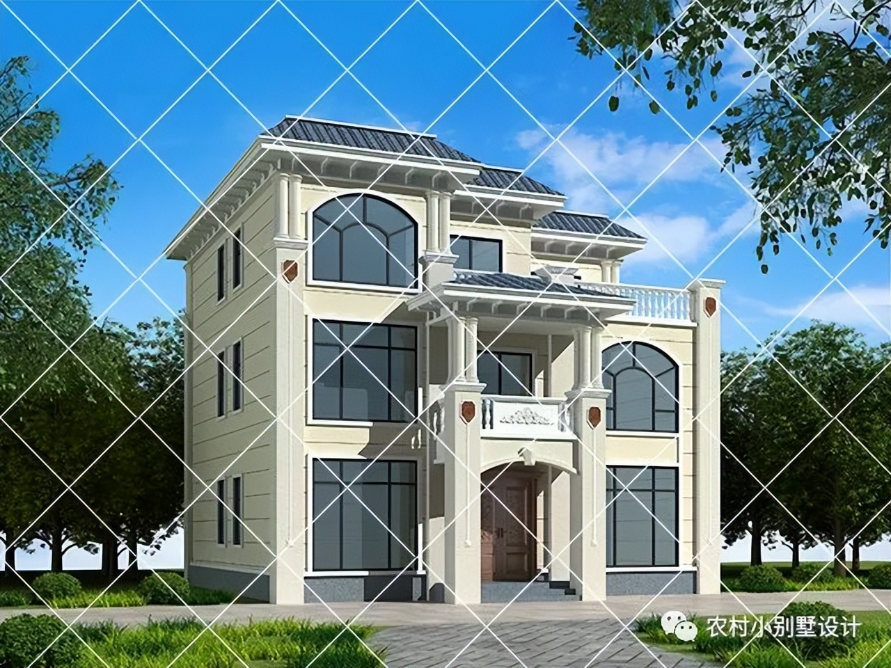 欧式别墅三层半设计及图纸大全,100平米三层别墅欧式全套设计图纸