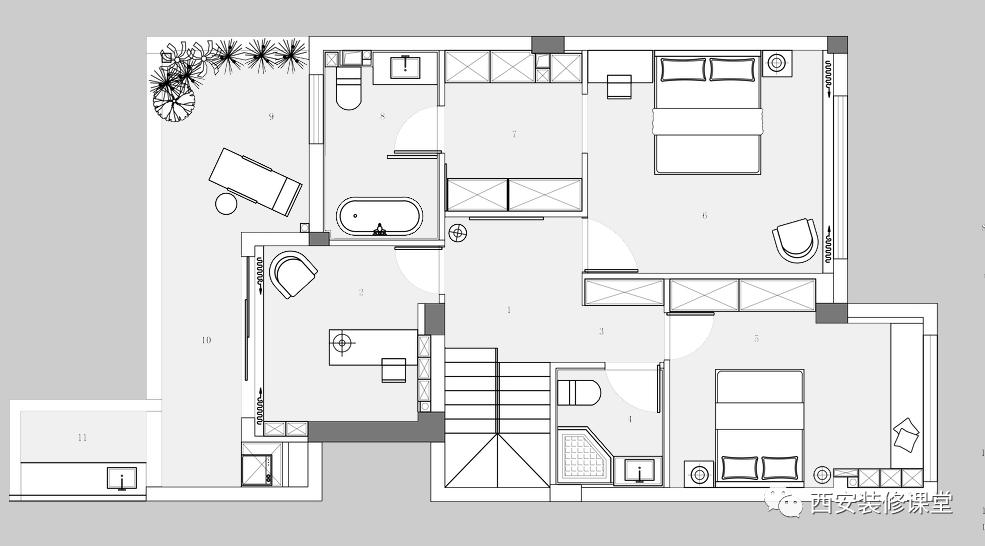 大户型复式日式原木风,顶楼复式维吾尔房子风格