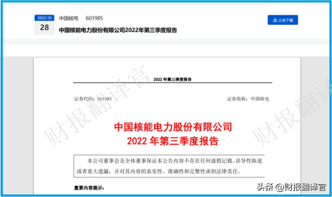 中国核电第一大股票,中国核电毛利率