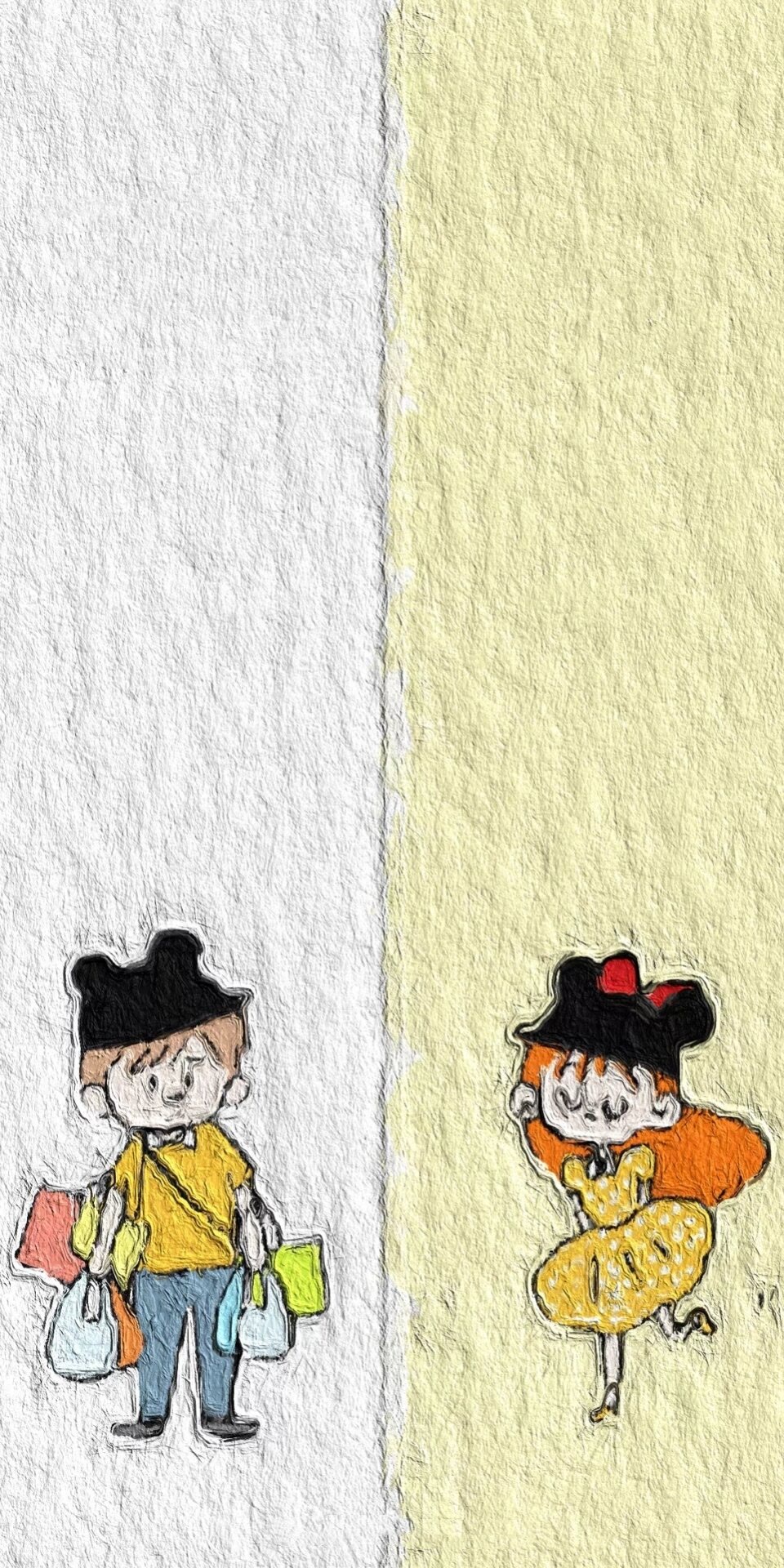 简约油画小可爱壁纸图文,海贼王卡通油画壁纸