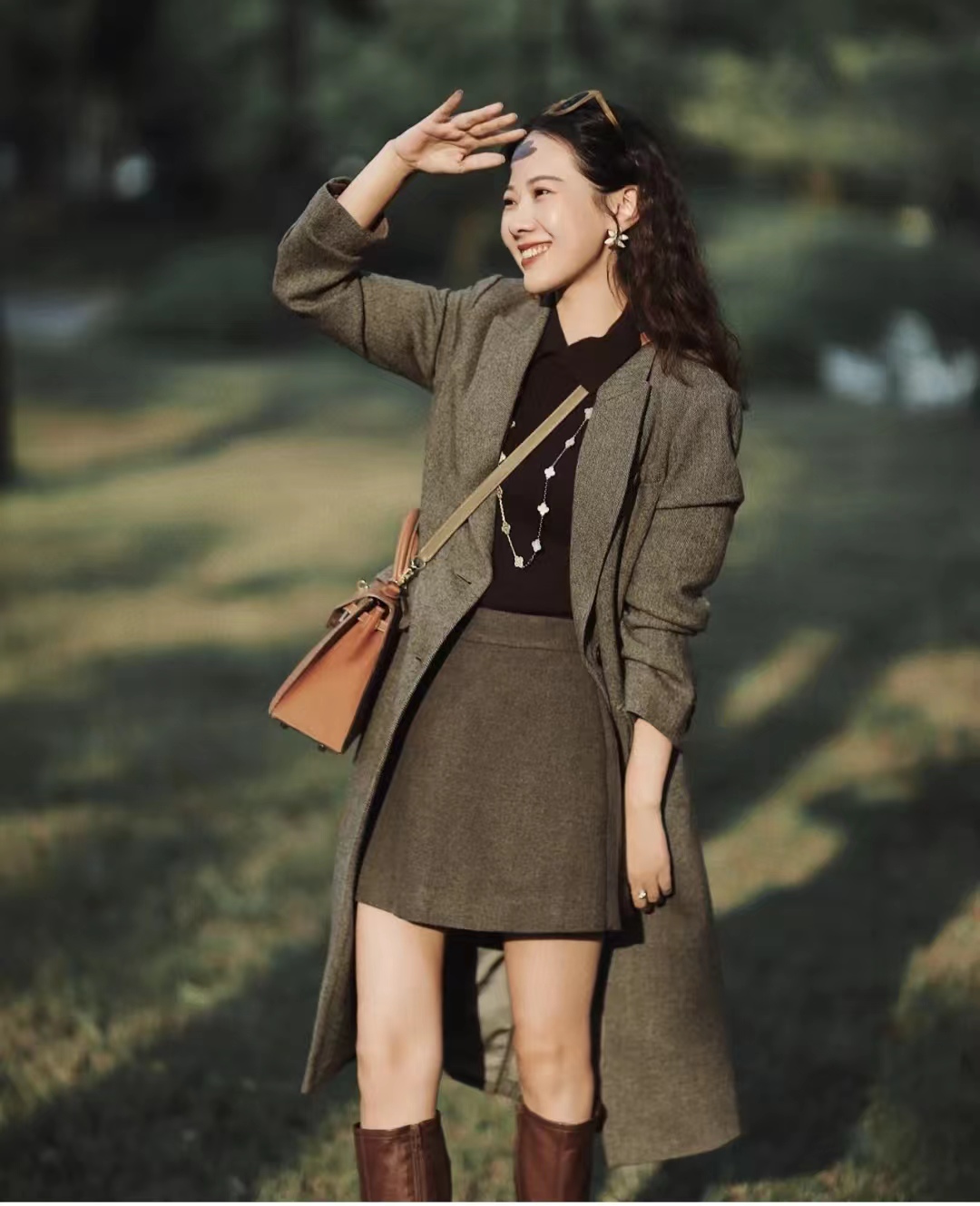 大衣搭长靴知性十足,大衣配阔腿裤让你气场翻倍