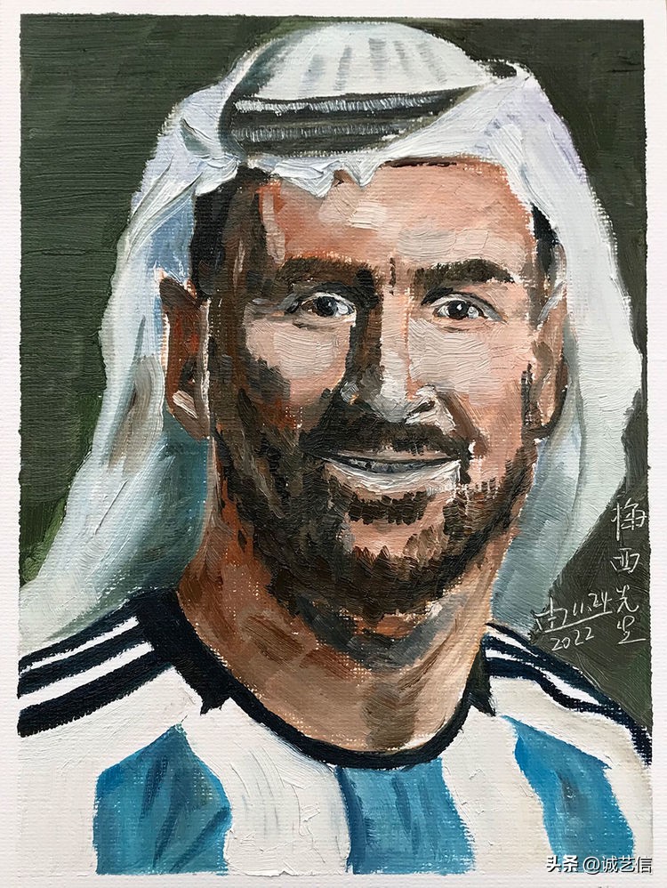 梅西拿着美洲杯来卡塔尔的漫画,梅西世界杯头像漫画