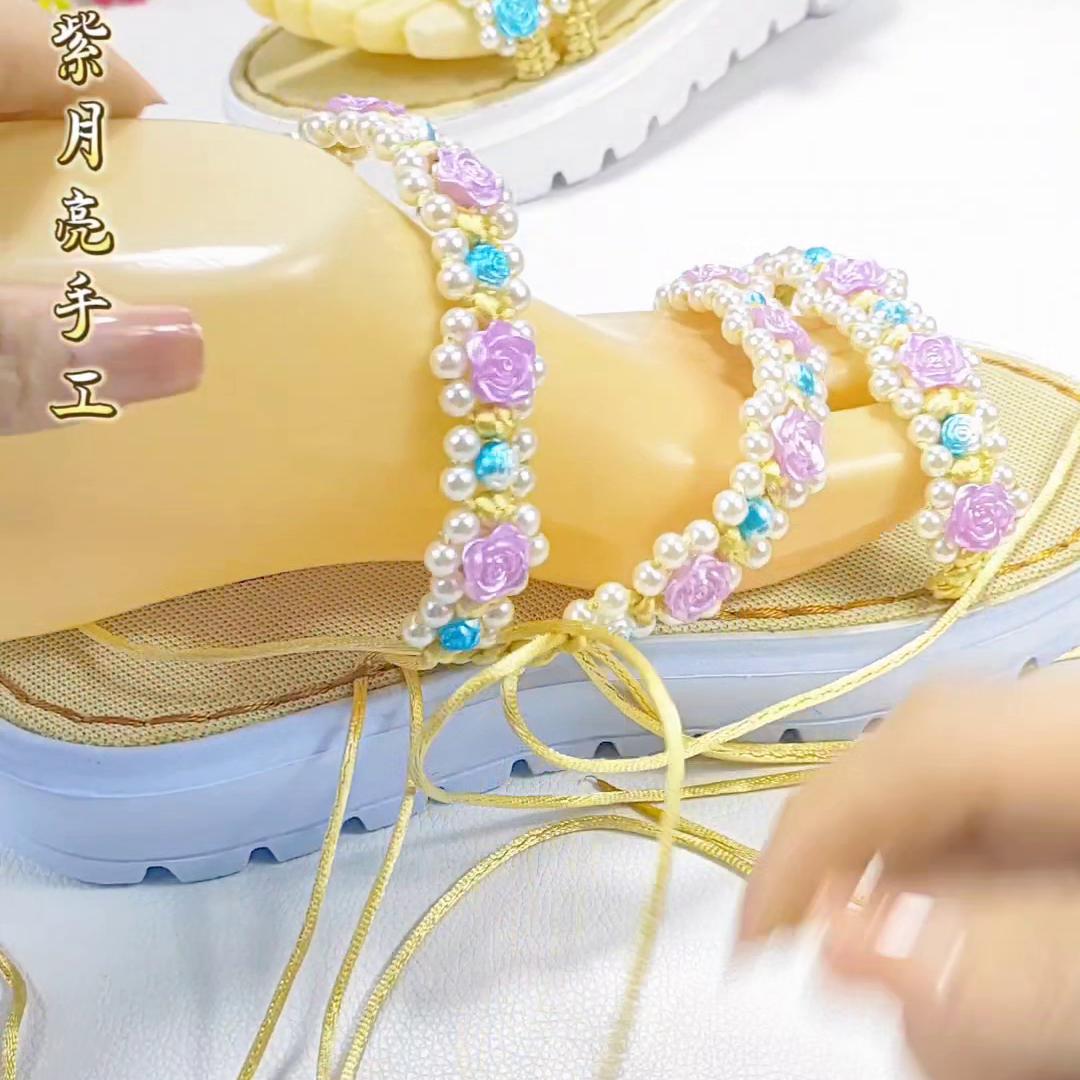 一字拖鞋凉鞋编织教程,拖鞋凉鞋编织教程