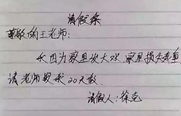 小学生请假条有多奇葩,小学生请假条搞笑