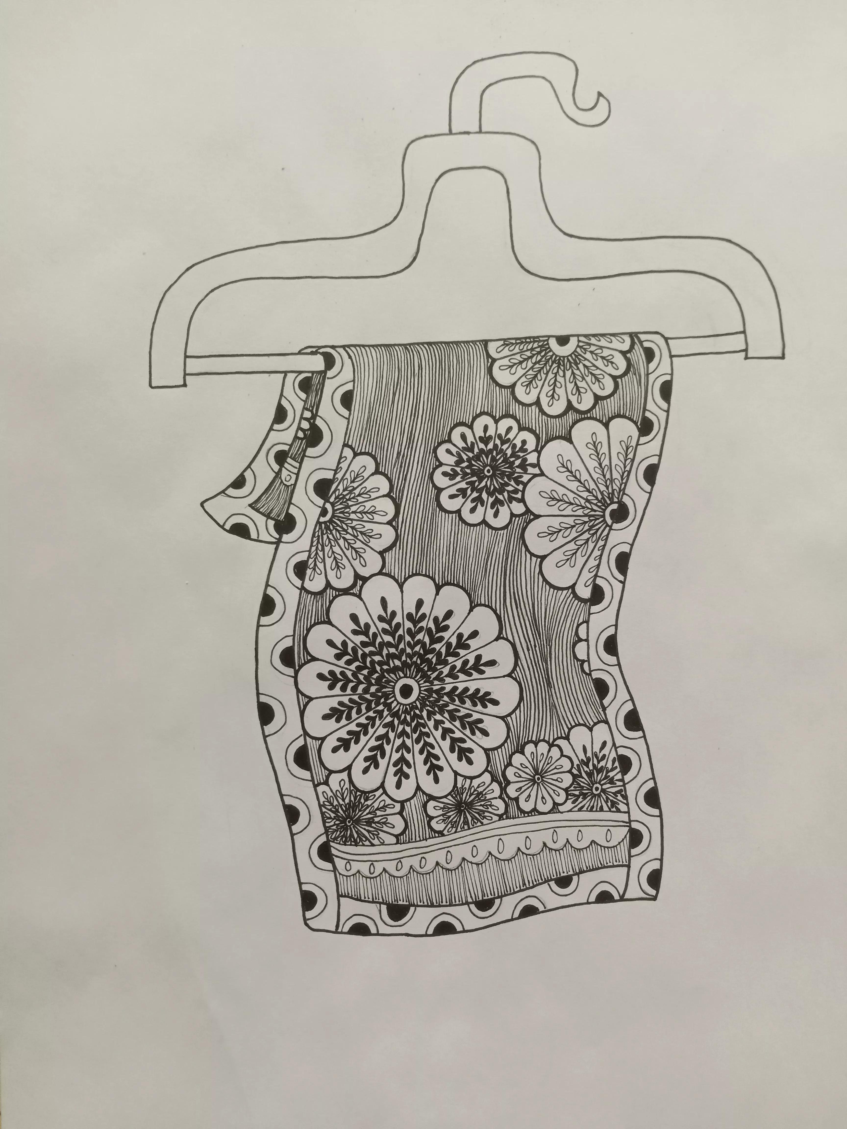 线描画绘画教程,毛巾绘画教程