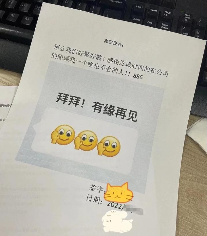 00后最硬气的辞职信,00后低情商辞职信走红