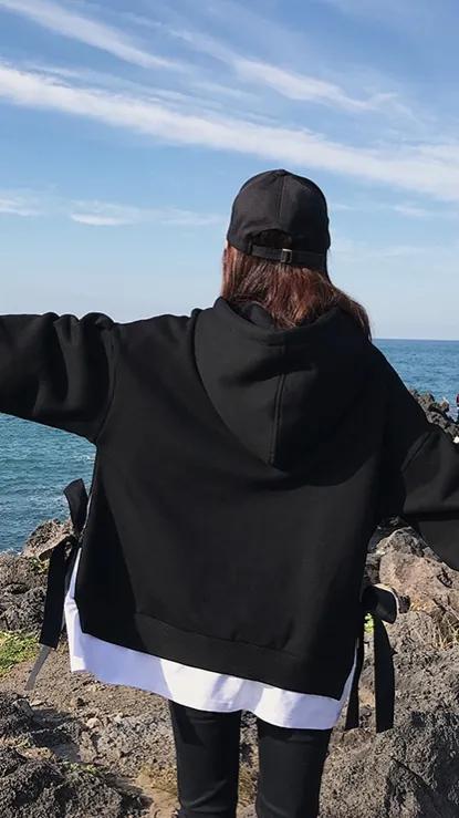 早春女士卫衣时尚2022年新款爆款宽松韩版潮ins假两件超火情侣装