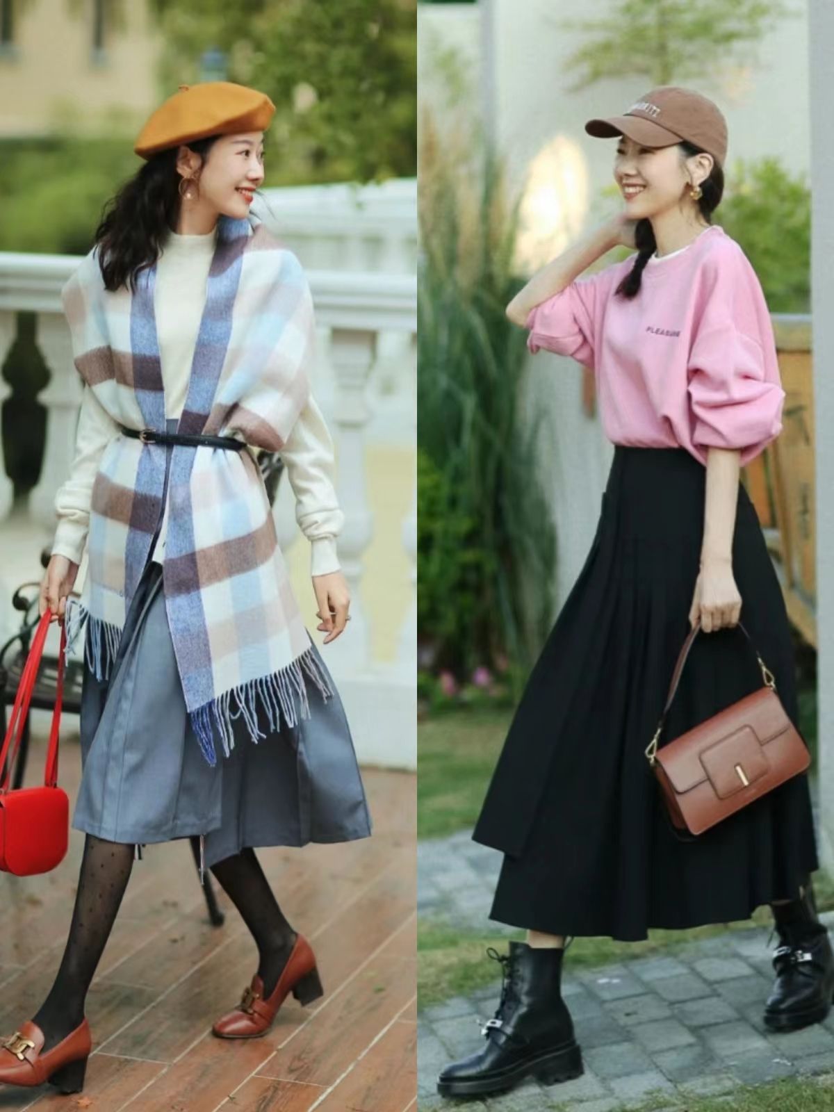 时尚气质高腰九分裤穿搭,九分裙裤搭配不老气