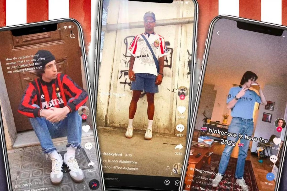 牛仔裤球衣搭配女生,曼城球衣blokecore