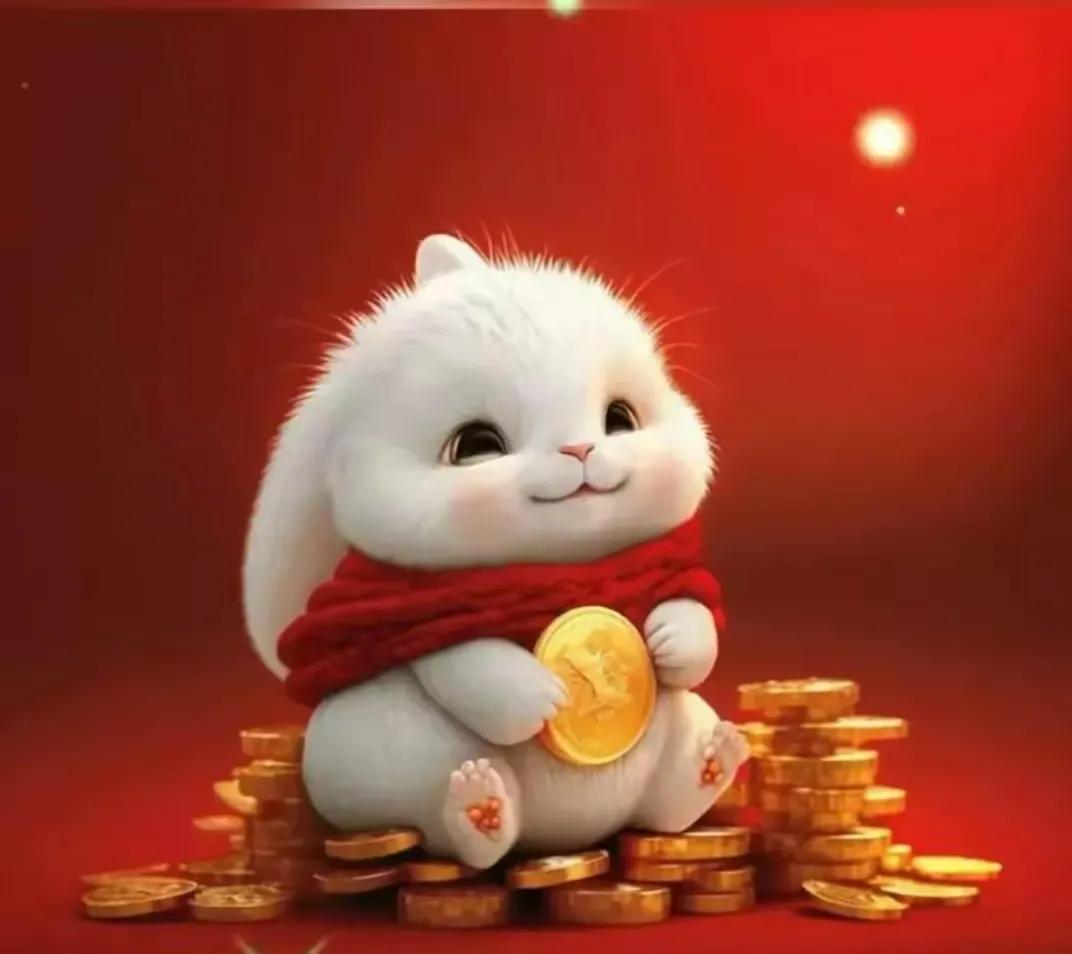 2024新年萌兔头像唯美卡通,兔兔好运头像卡通可爱