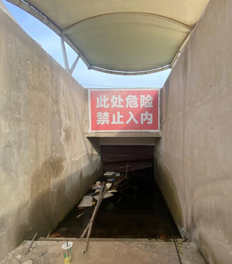 废弃停车场变鱼塘,深圳车库积水变鱼塘