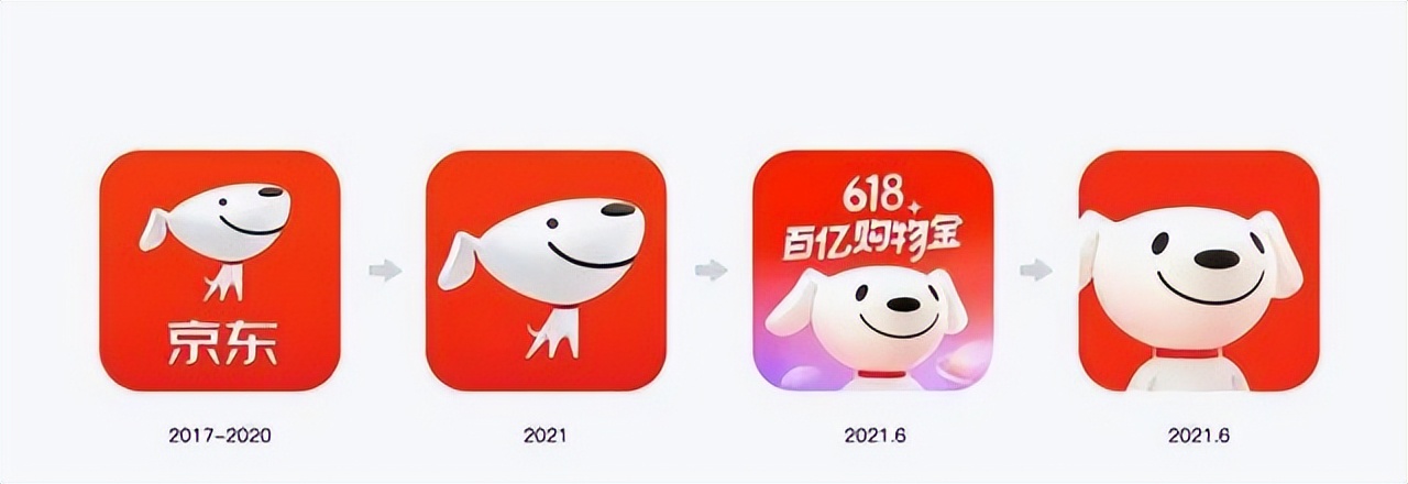 京东狗logo变化,京东新狗logo模仿天猫