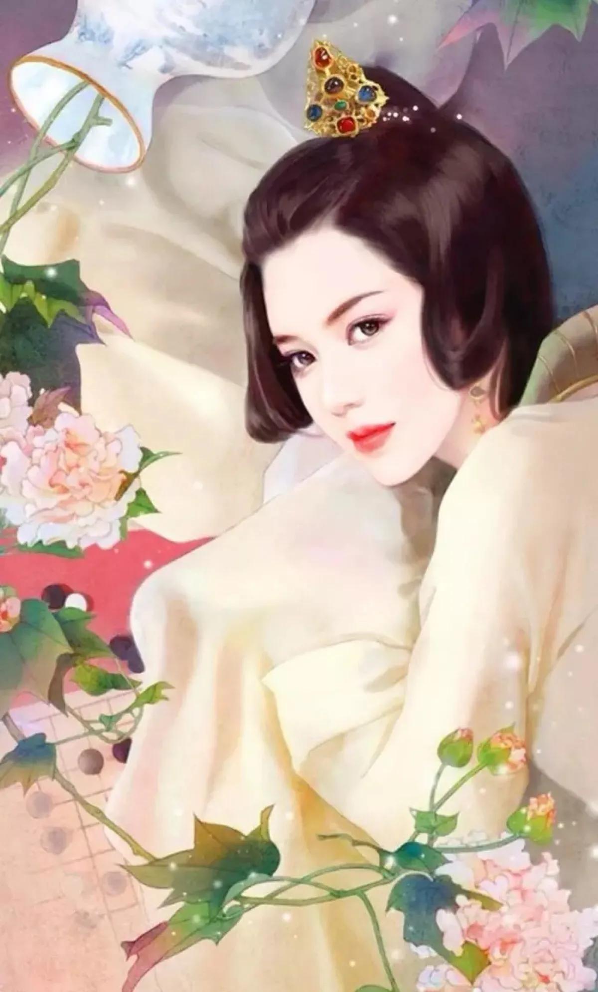 精美手绘手机壁纸古装演员,唐嫣古装高清壁纸