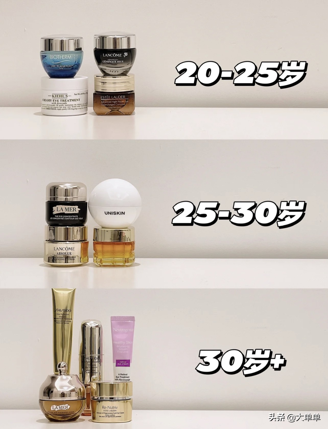 不同年龄怎么选眼霜比较好,好用眼霜排行40-50岁抗皱眼霜推荐